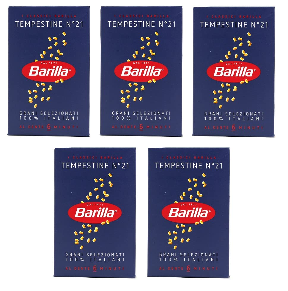 Barilla 5 x Tempestine Italian Pasta n. 21, 500 g