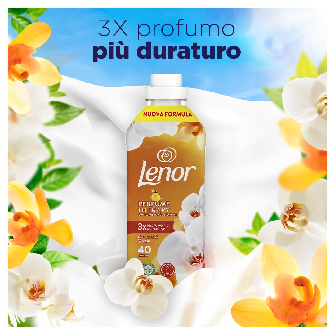 Lenor Ammorbidente Lavatrice Concentrato 440 Lavaggi (8X55), Oro e Fiori di Vaniglia, Freschezza Che Dura 3 Volte Più A Lungo, Con Tecnologia Olii Profumati