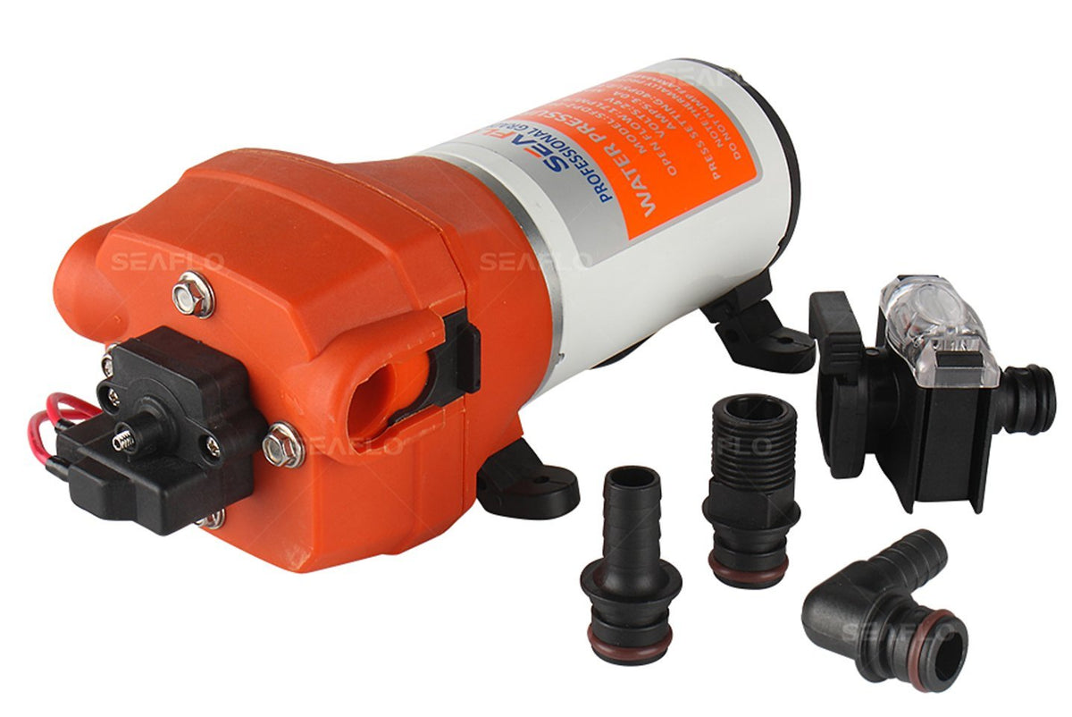 SEAFLO POMPA AUTOCLAVE ACQUA silenziosa da 12V 17 litri con PRESSOSTATO Barca Camper