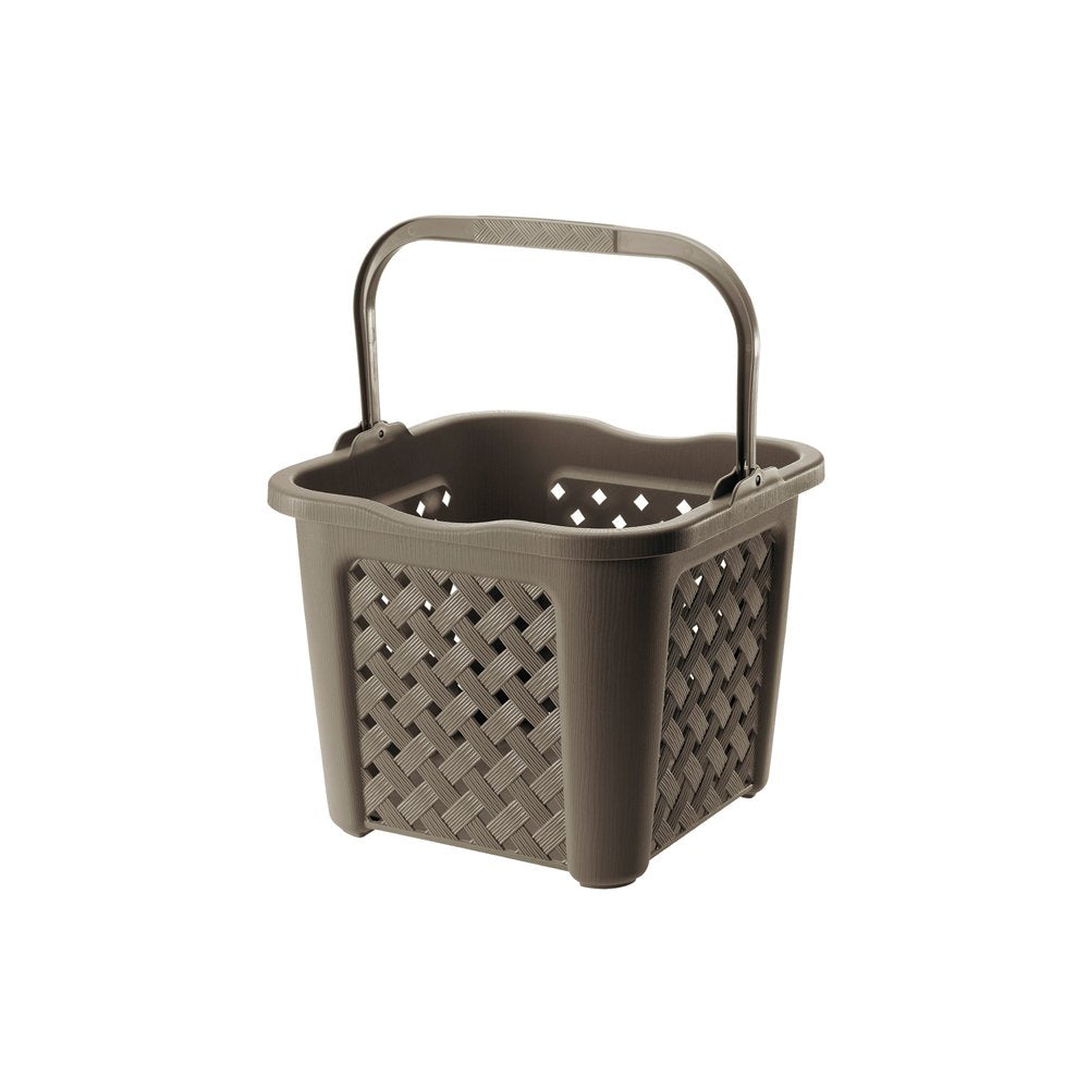 Tontarelli Cesta Biancheria Arianna con Manico Lt 25 Wenge Lavabile sotto Acqua Reciclabile Plastica Rettangolare Marrone