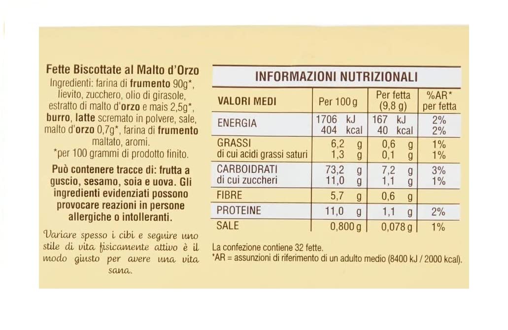 6 X Mulino Bianco grassi biscotti gerstmalt 315 G orzo cipolla biscotti rosso