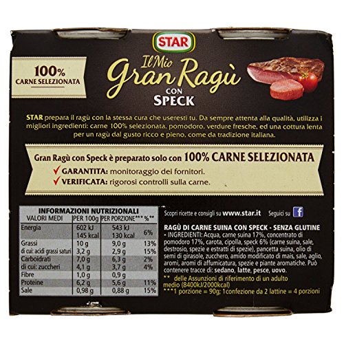 Star - Granragù con Spek - 6 confezioni da 2 vasetti da 180 g [12 vasetti, 24 porzioni]