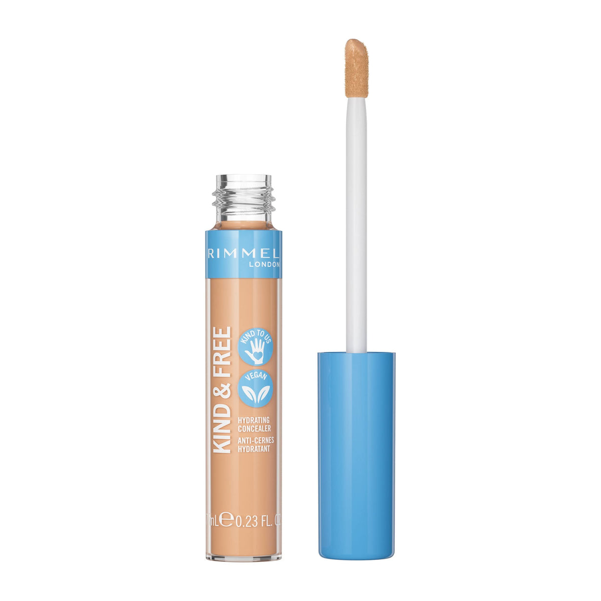 Rimmel London, Correttore Liquido Idratante KIND & FREE, a Lunga Durata, con Vitamine E, B5 e Aloe Vera, Cruelty-Free e Vegano, Tonalità 30 Medium, 7 ml