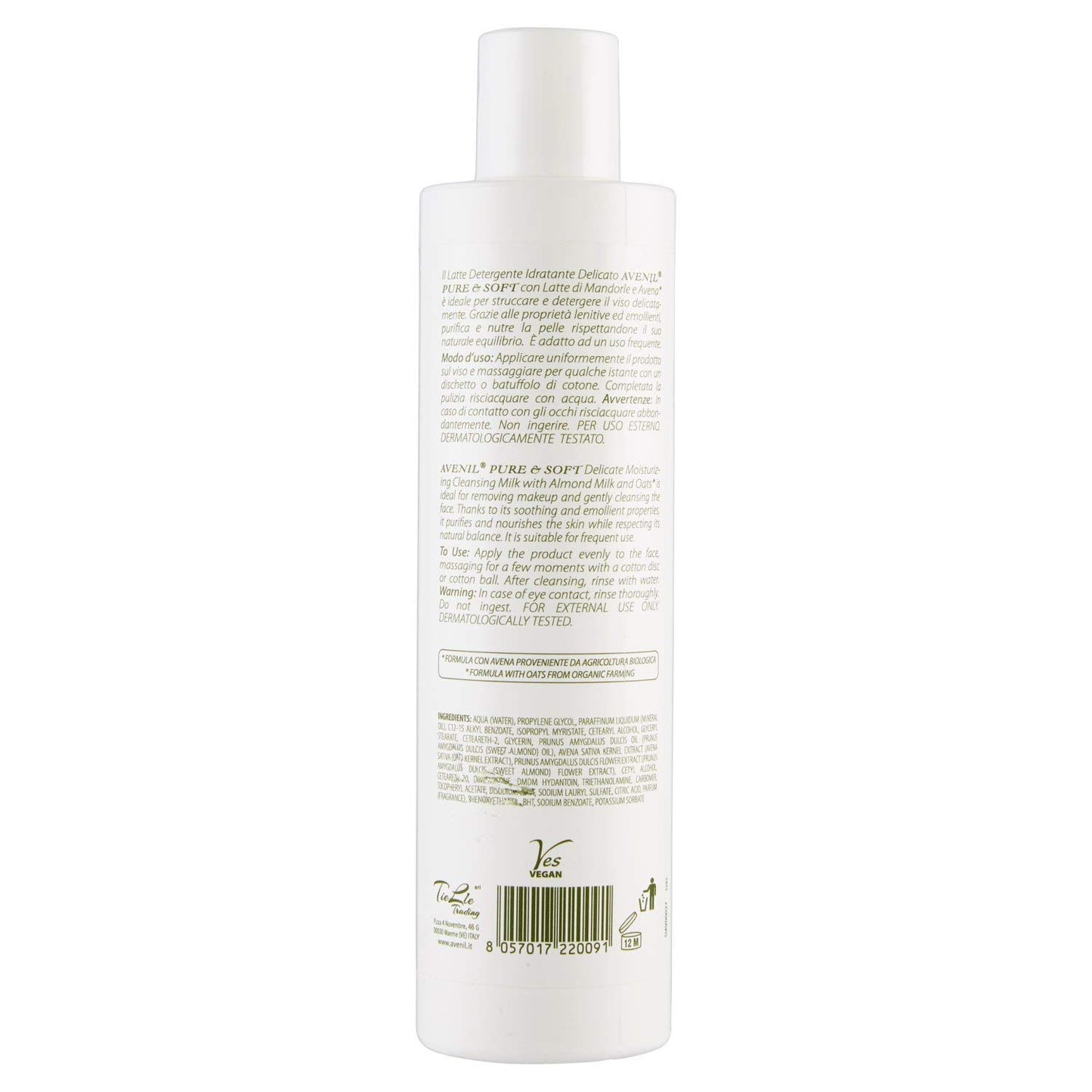 Avenil Pure & Soft Latte Detergente Idratante Latte di Mandorla, 250ml