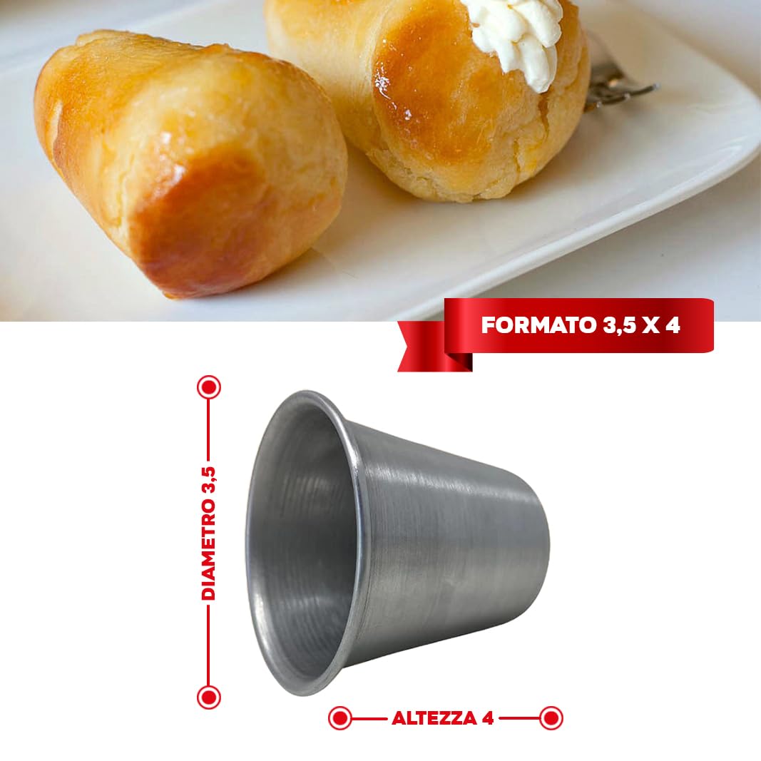 CG94 - Formine per Babà in Alluminio Antiaderente - Confezione da 6 Stampi
