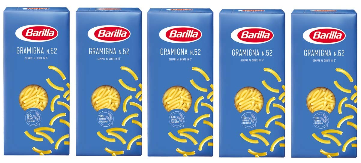 Barilla 5X Gramigna Italian Pasta n. 52 500 g