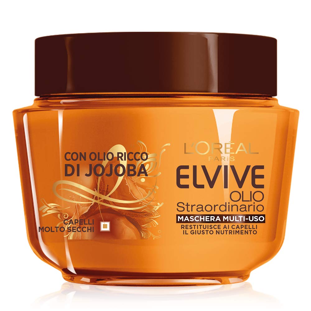 Elvive l'Oréal Paris Elvive Maschera Nutriente per Capelli Secchi o Spenti Olio Straordinario - 300 ml
