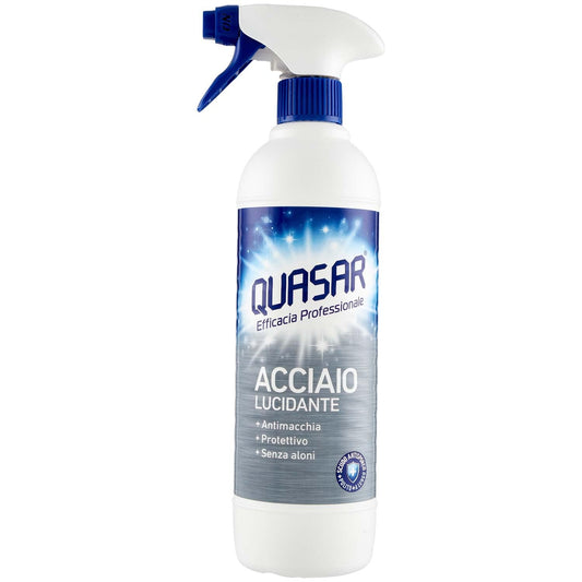 Quasar Detergente Acciaio Spray, 580ml