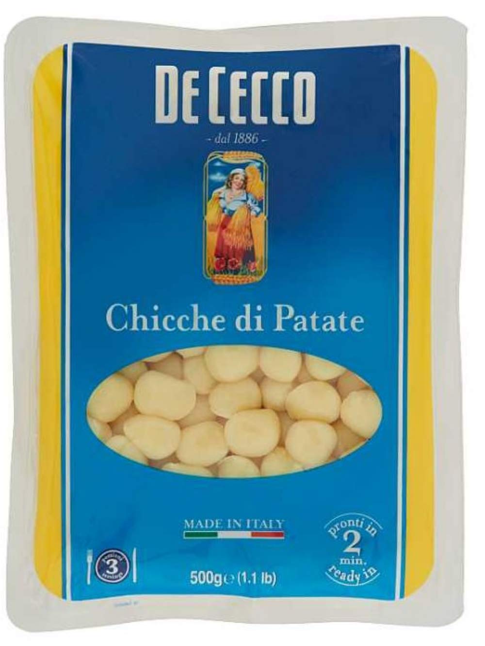 De Cecco Chicche Di Patate Gnocchi di patate 19oz 500gr, confezione da 2