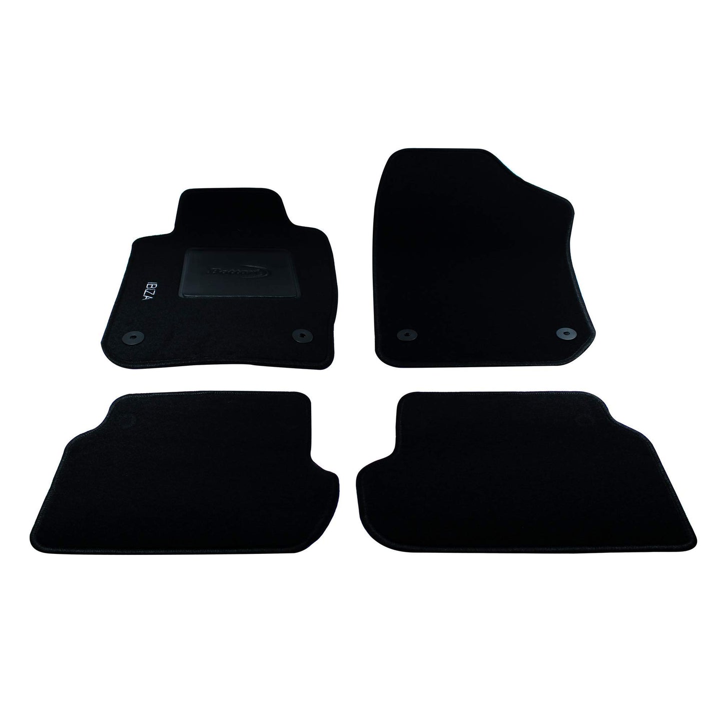 Bottari 39088 Set Tappeti Auto su Misura in Moquette per Seat Modello Ibiza produzione dal 2008 ad oggi , Nero, 4 Pezzi