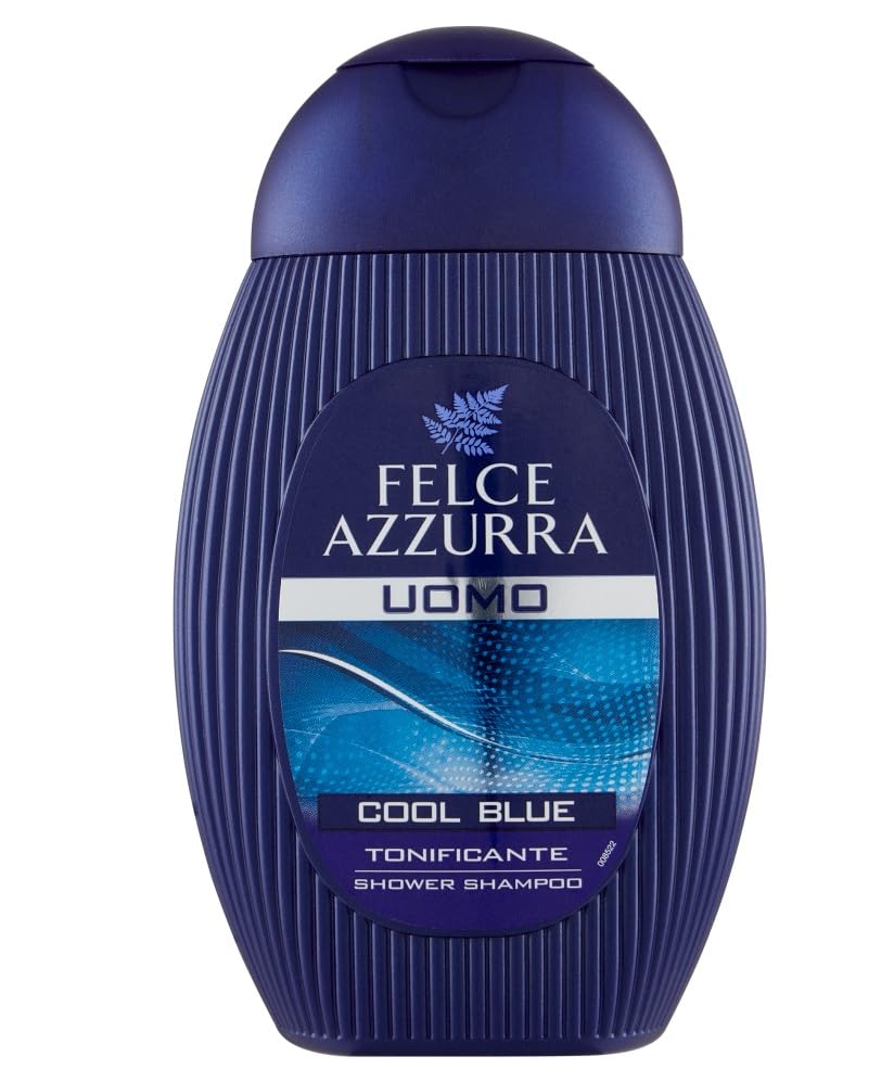 12x Felce Azzurra Doccia Shampoo Uomo Cool Blue Tonificante Shower Shampoo 250ml