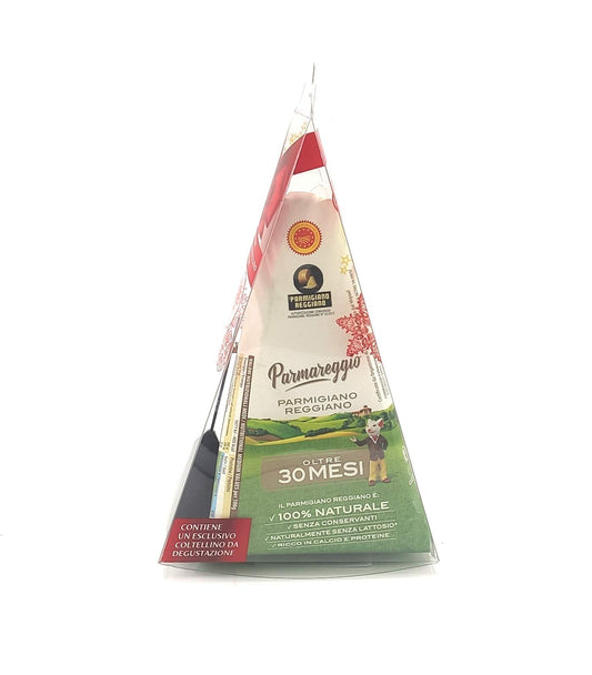 PARMAREGGIO - Parmigiano Reggiano oltre 30 MESI - Forma spicchio da 500 gr - Confezione regalo con coltellino omaggio
