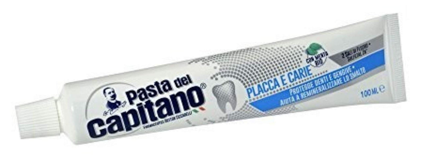 Pasta del Capitano placca e cavità Dentifricio 100ml 4oz Confezione da 4