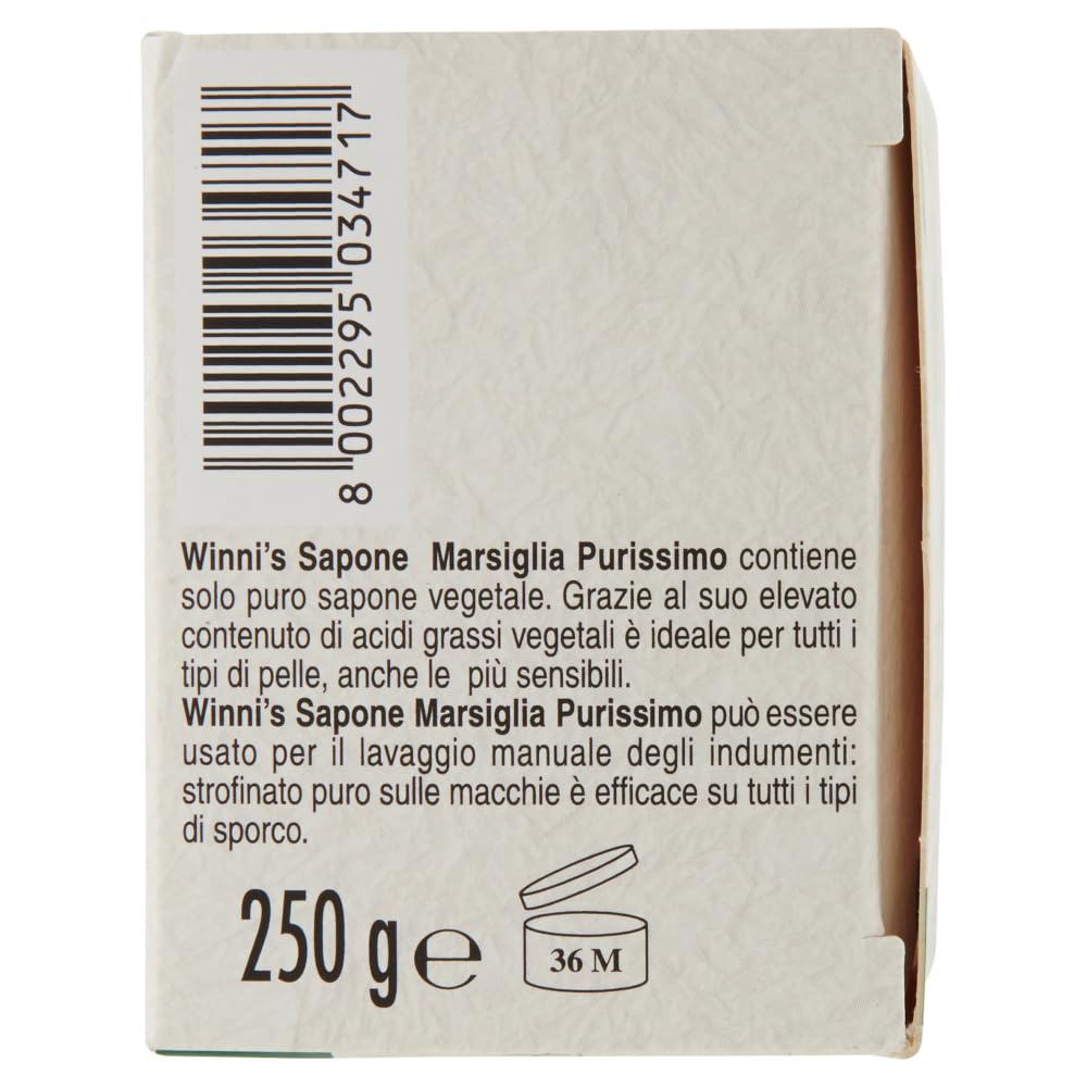 WINNI'S Sapone Di Marsiglia 24x250g Senza Profumazione, Barra, Detersivo per Bucato