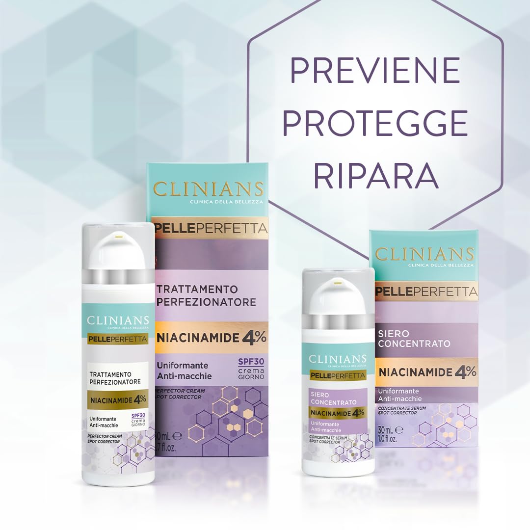 CLINIANS | Trattamento Perfezionatore Crema Pelle Perfetta, Niacinamide 4%, Dermatologicamente Testato, Made in Italy, 50 ml