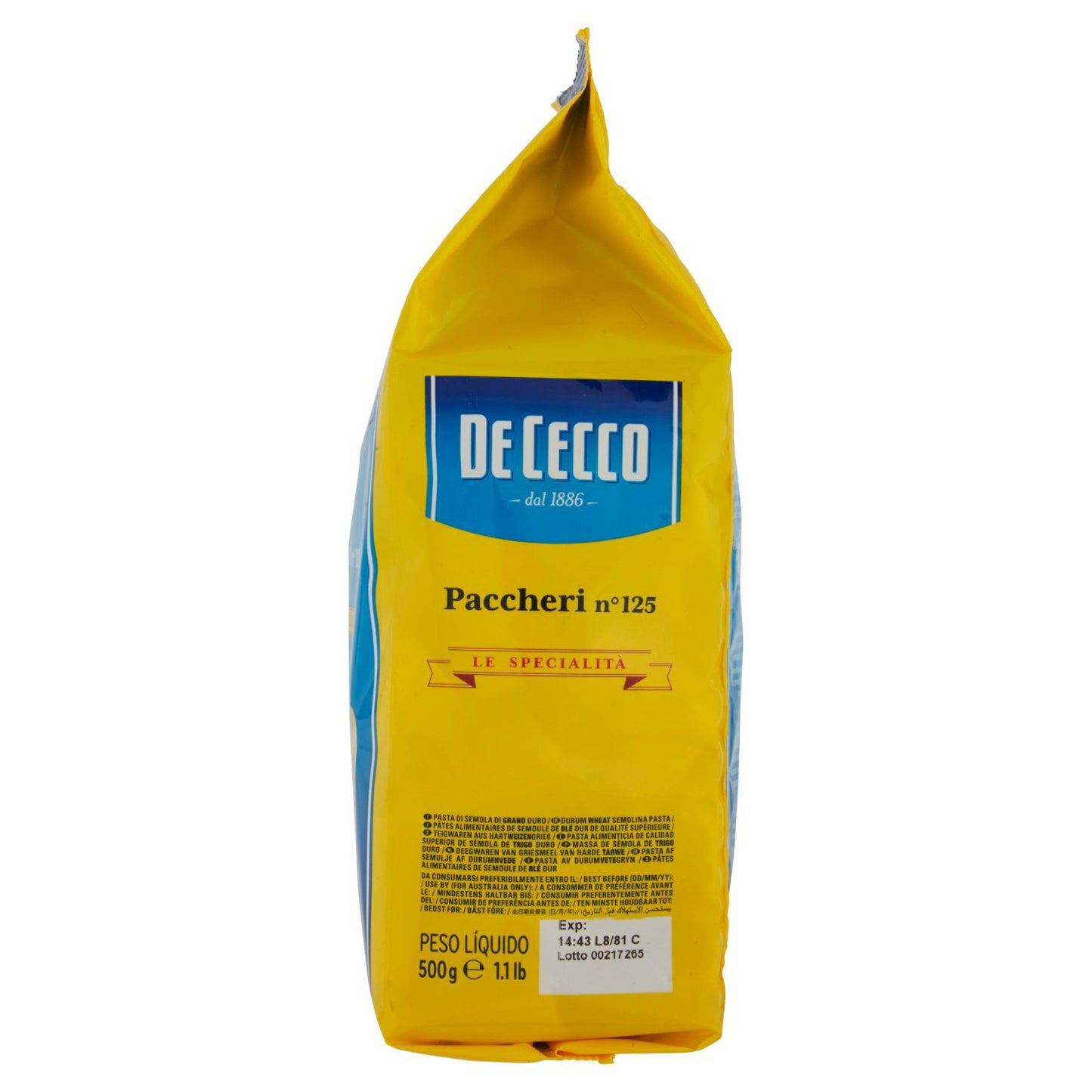 De Cecco Spec."B"125 Paccheri - 6 pezzi da 500 g [3 kg]
