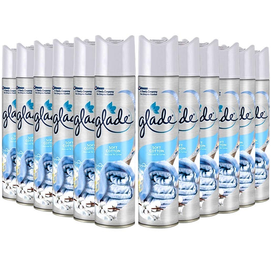 Glade Aerosol - Deodorante in morbido cotone, 300 ml, confezione da 12
