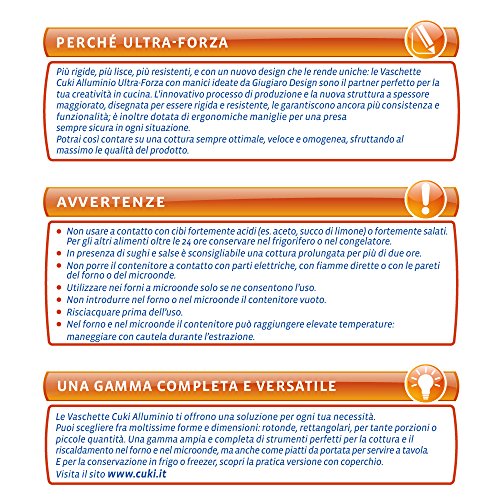 Cuki Vaschette Alluminio, 12 Porzioni, 2 Pezzi