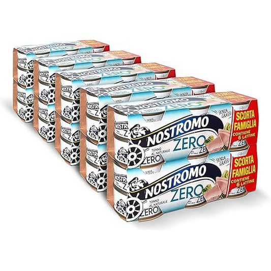 Nostromo - Tonno al naturale, 60 lattine da 65 gr. Formato scorta da 10 confezioni. Zero grassi, già sgocciolato, pronto da gustare.
