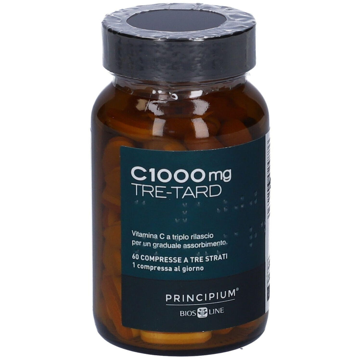 Bios Line Principium C 1000mg Tre-Tard Integratore Antiossidante con Estratti di Rosa Canina e Acerola, 60 Compresse