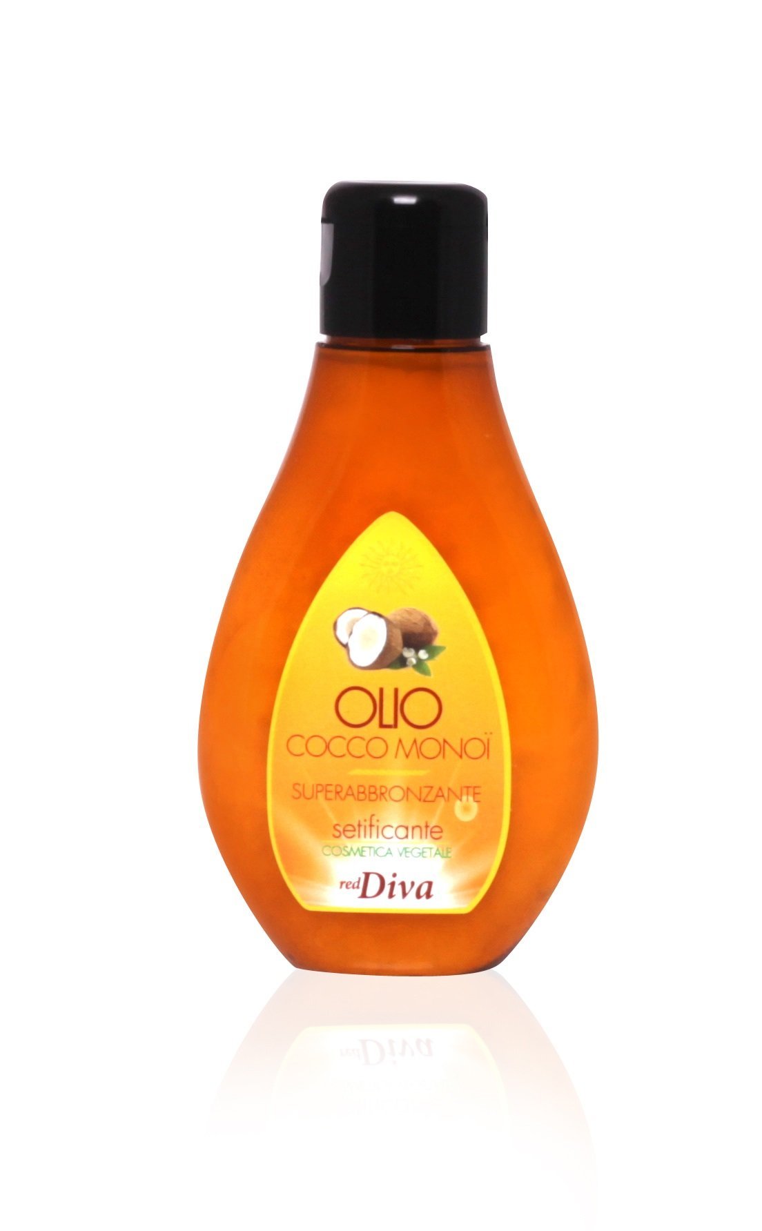 Diva - Olio solare al cocco e monoi tahiti superabbronzante 100% vegetale, vegano, senza paraffina, petrolati, parabeni 100 ml