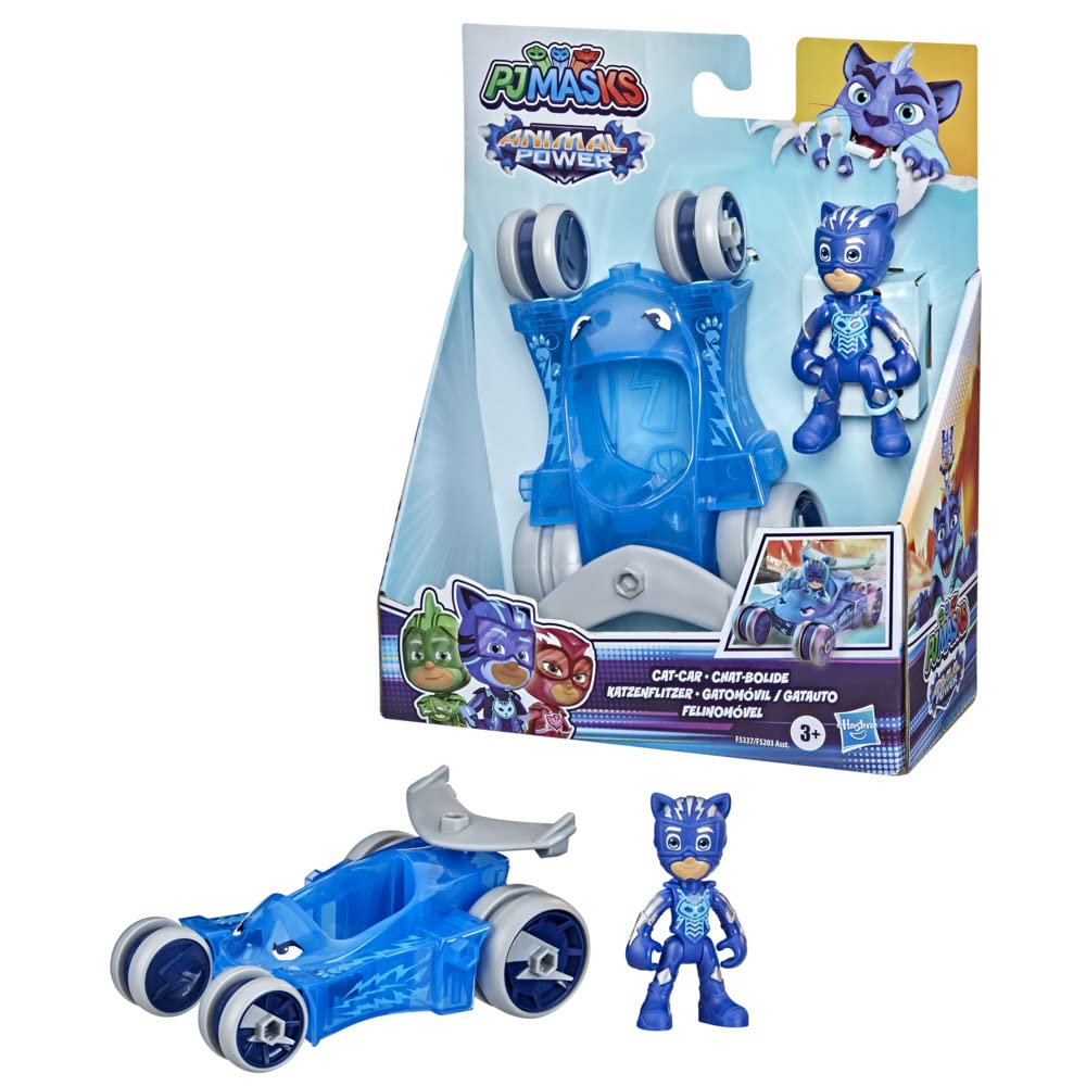 PJ Masks Yoyo Animale Power, Gatto-Bolide, Veicolo e Personaggio articolato, Giocattolo prescolare per Bambini a partire dai 3 anni F5337, Multicolore
