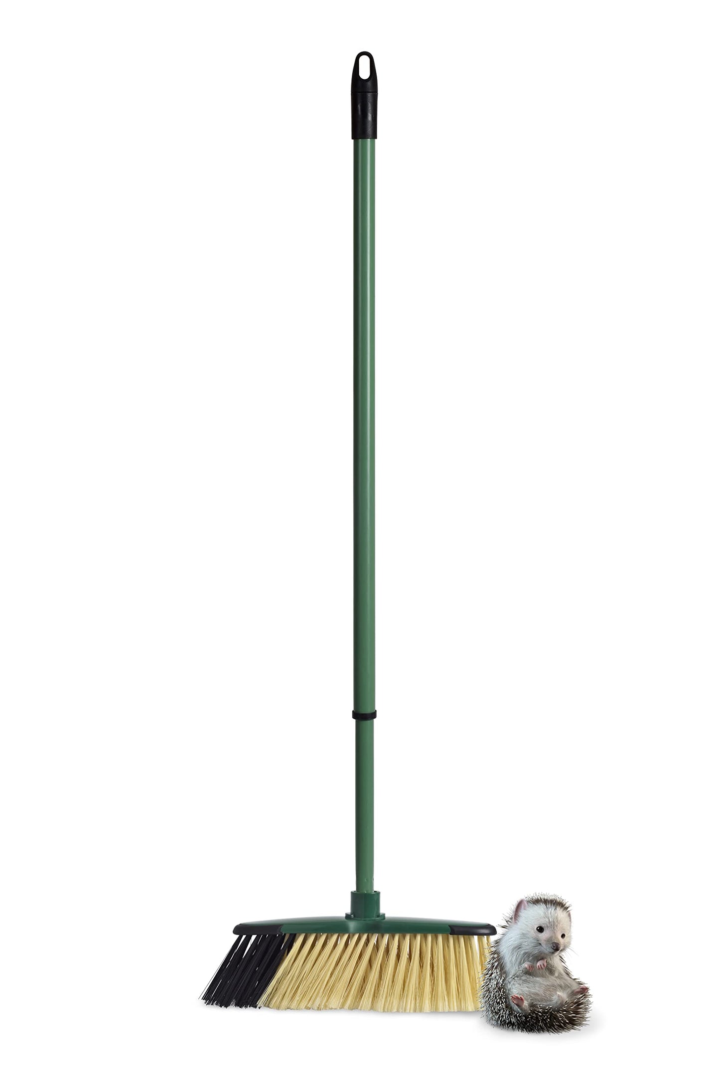 Spontex Eco Green Scopa Indoor, per interni in materiali riciclati al 100%, con manico telescopico, 2 diversi tipi di setole, 19800209