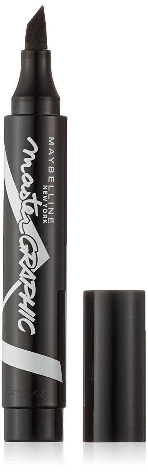 Maybelline New York Master Graphic Eyeliner Pennarello, 1 Bold Black