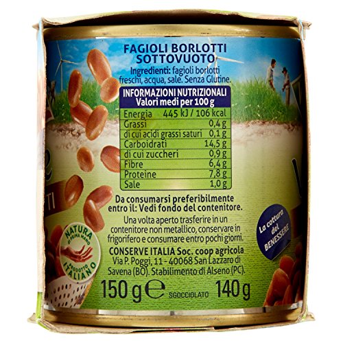 Valfrutta - Borlotti, Cotti A Vapore - 4 confezioni da 3 pezzi da 150 g [12 pezzi, 1800 g]
