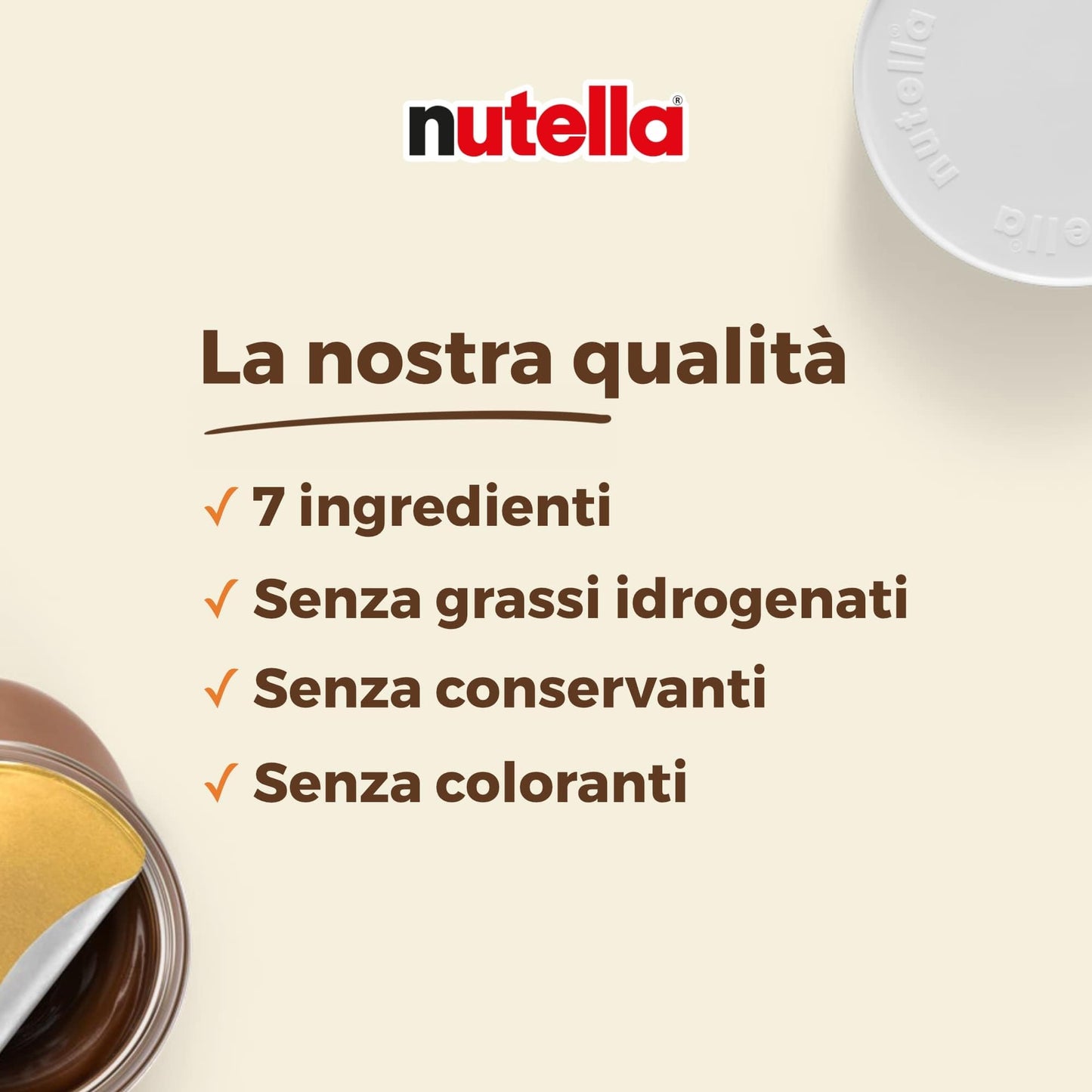 Nutella - Crema Spalmabile alle Nocciole e Cacao, Senza Glutine, Conservanti e Grassi Idrogenati, Ottimale a Colazione, Vasetto da 950 gr