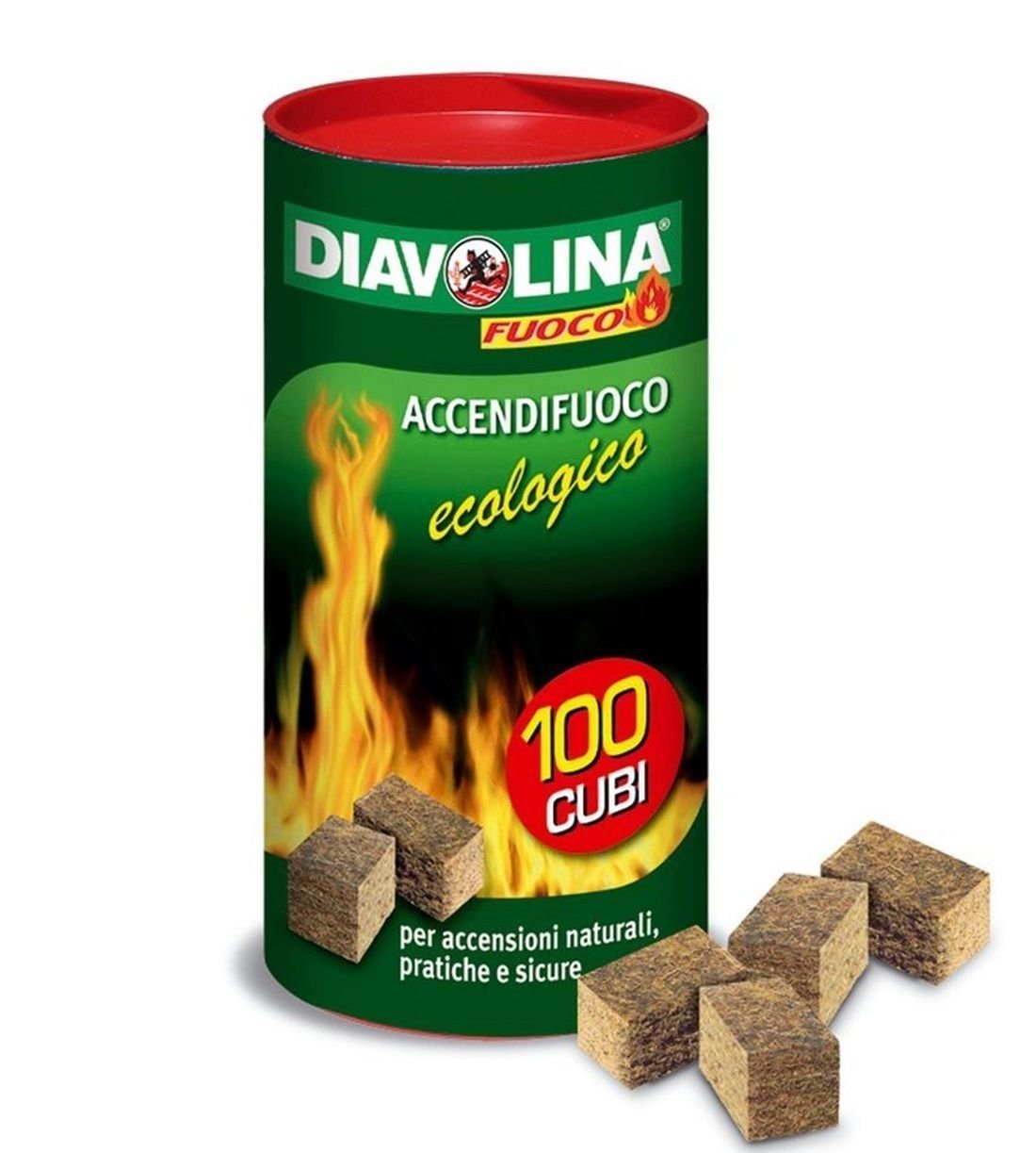 RAINBEAM Accendifuoco Ecologico 100 PZ Senza Petrolio Inodore, Legno e Paraffina, SOLID FIRE FUEL, Blocco, unflavored