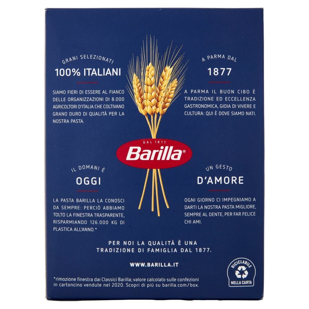 10 Pasta Barilla Conchiglie Rigate N. 93 - Pasta Italiana 500 g Pack