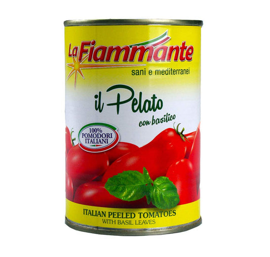 La Fiammante Pelati con Basilico 400 gr. - 24 Pezzi