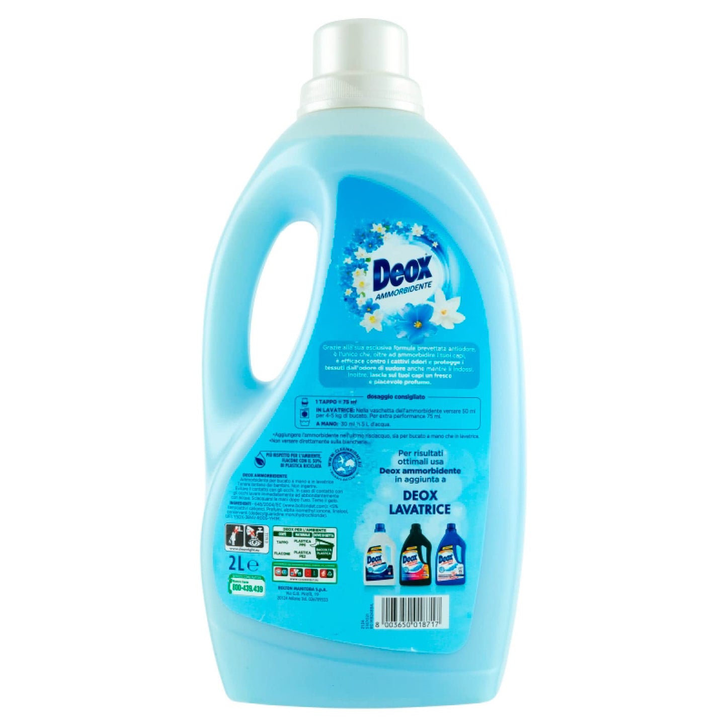 Deox - Ammorbidente Lavatrice, Capi Morbidi e Profumati, con Tecnologia Antiodore, Fragranza Soffio di Freschezza, 40 Lavaggi x 3 Confezioni