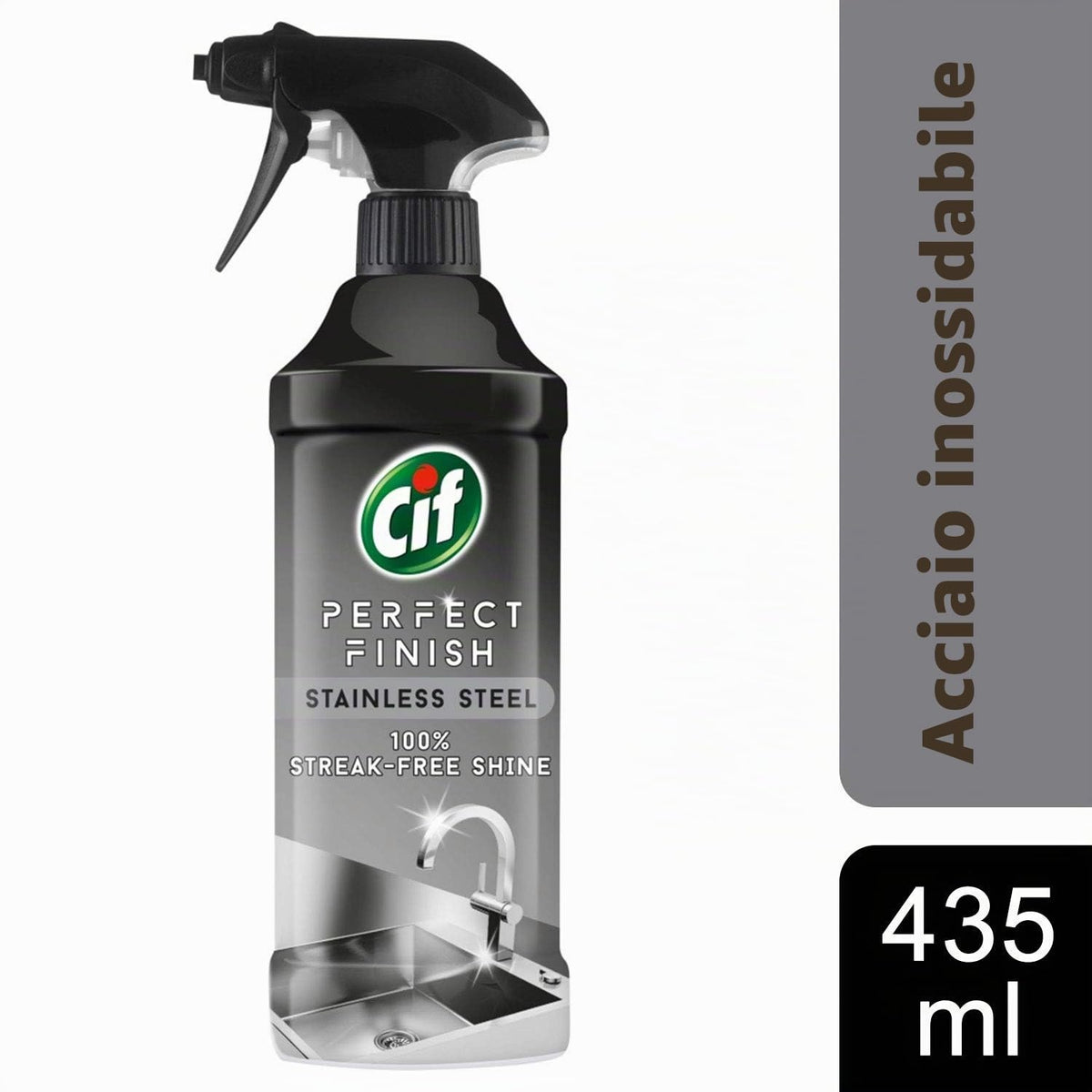 Cif Spray detergente per acciaio inox, 435 ml