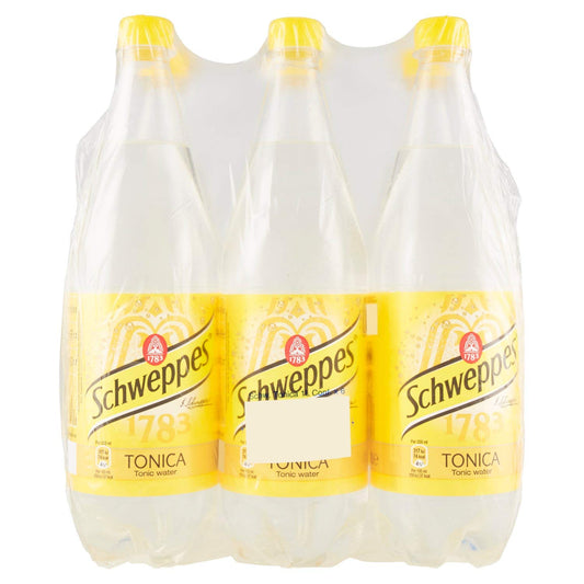 Schweppes Acqua Tonica Bibita Analcolica Gassata - Confezione da 6 x 1 Litro