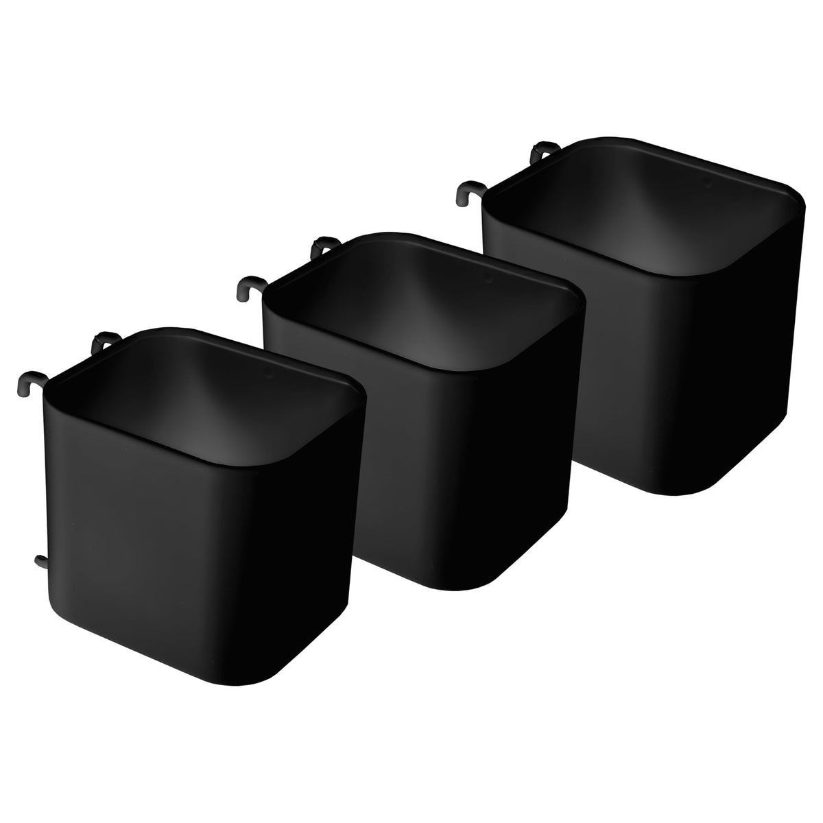 IKEA SKADIS 405.699.24 - Set di 3 contenitori con coperchio aperto, adatti per pannelli per pioli SKADIS, 7,5 x 9,5 x 8 cm, in acciaio, colore: nero