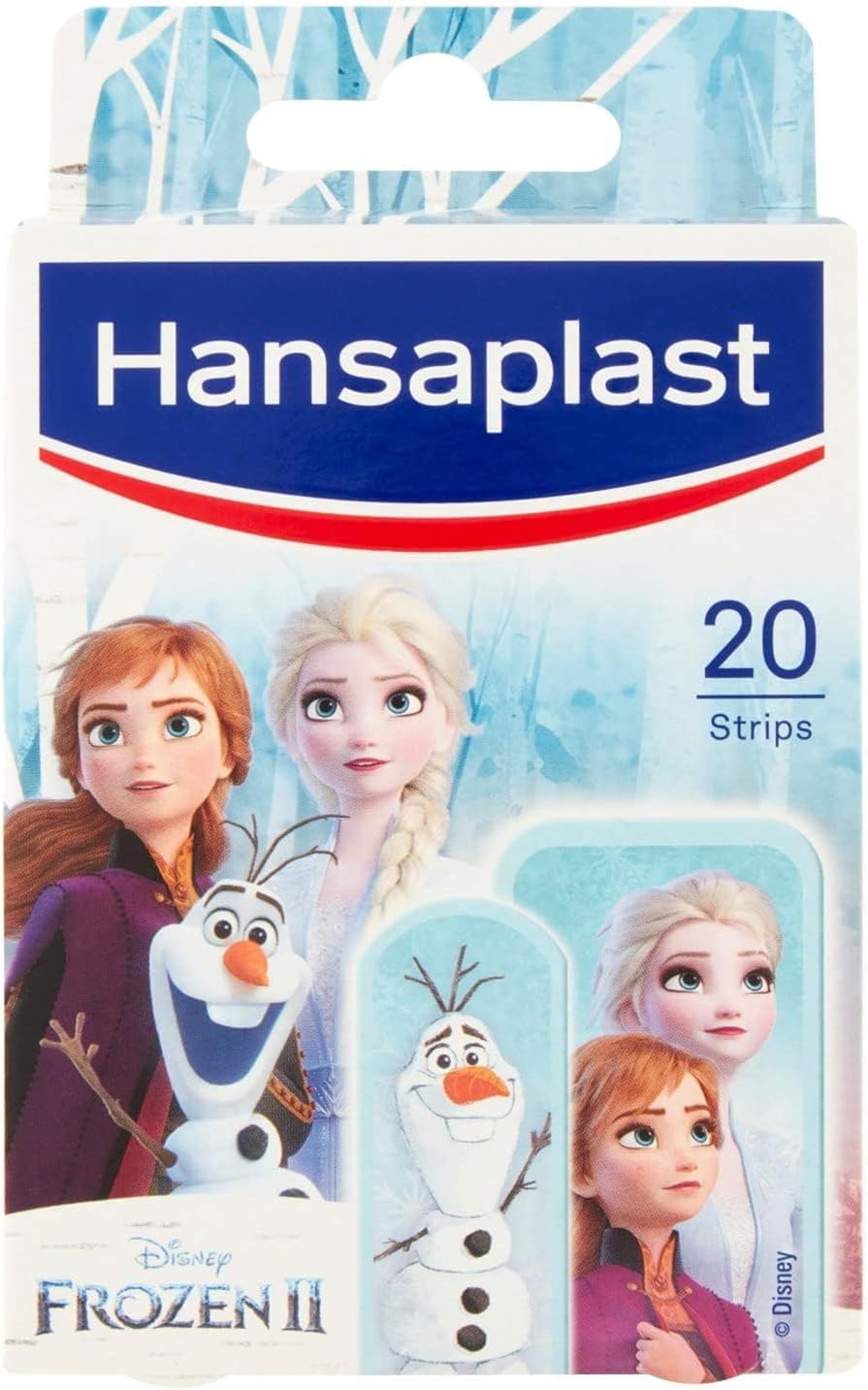 Hansaplast Cerotti FROZEN 2, Cerotti bambini con Anna, Elsa e Olaf, Cerotti impermeabili delicati sulla pelle e facili da rimuovere, 1 confezione da 20 pezzi in 2 formati