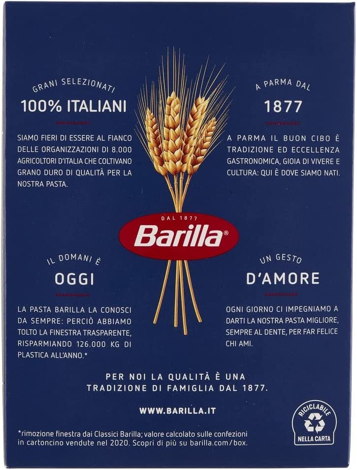 Barilla 10 x Tortiglioni No. 83 Italian Pasta 500 g Confezione