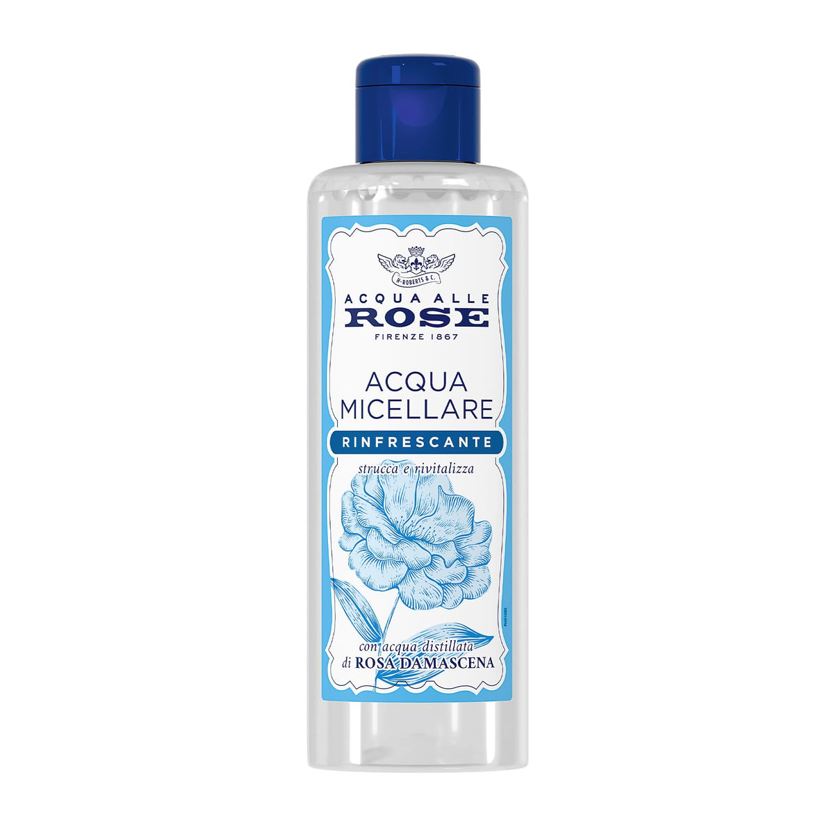 Acqua alle Rose, Acqua Micellare Rinfrescante per Tutti i Tipi di Pelle, Strucca e Deterge Viso, Occhi e Labbra, con Acqua Distillata di Rosa Damascena per Rivitalizzare, Senza Risciacquo, 200 ml