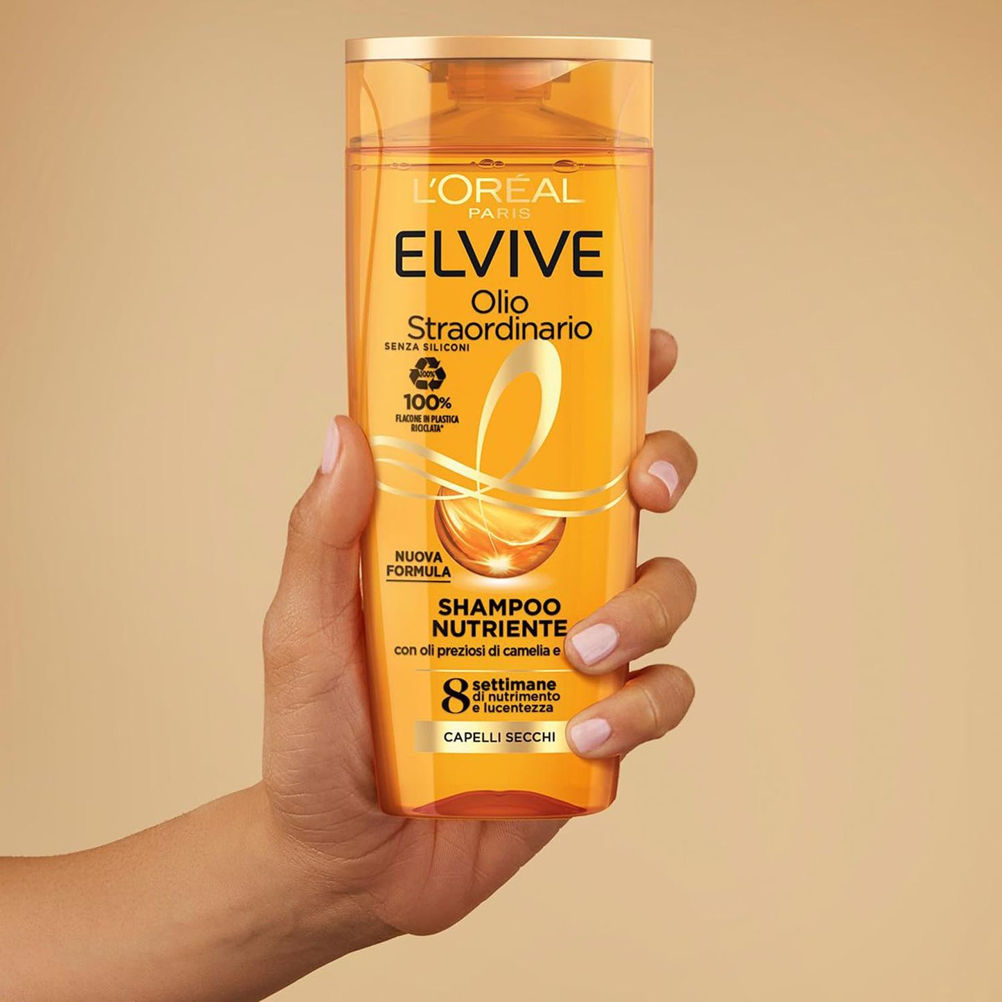 L'Oréal Paris Shampoo Elvive Olio Straordinario, Per Capelli Secchi o Spenti, Deterge e Nutre Donando Leggerezza, Per una Chioma Sana e Lucente, Con Oli Preziosi di Marula e Camelia, 200 ml