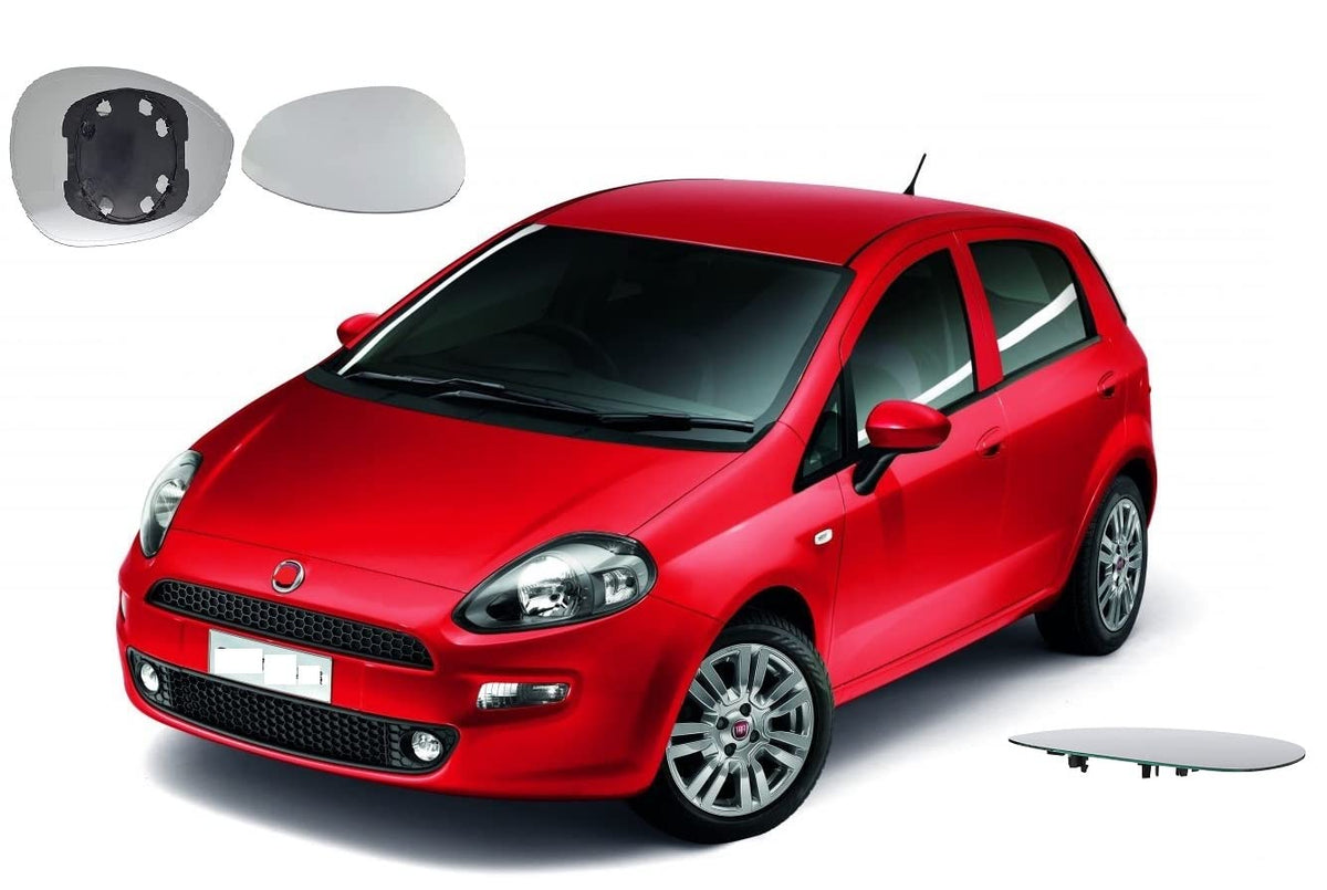 CG94 Vetro Specchio Più Piastra Termica Retrovisore Compatibile Grande Punto 2005, Grande Punto EVO 2009, 500 dal 2007 (Lato Destro)