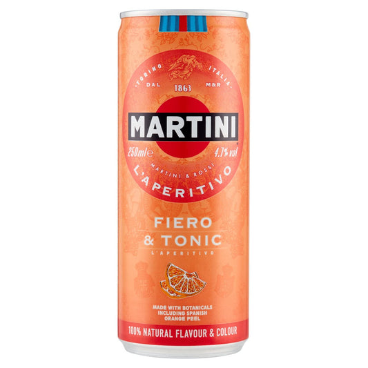 Martini Fiero, Ready to Drink Fiero & Tonic, 25 cl