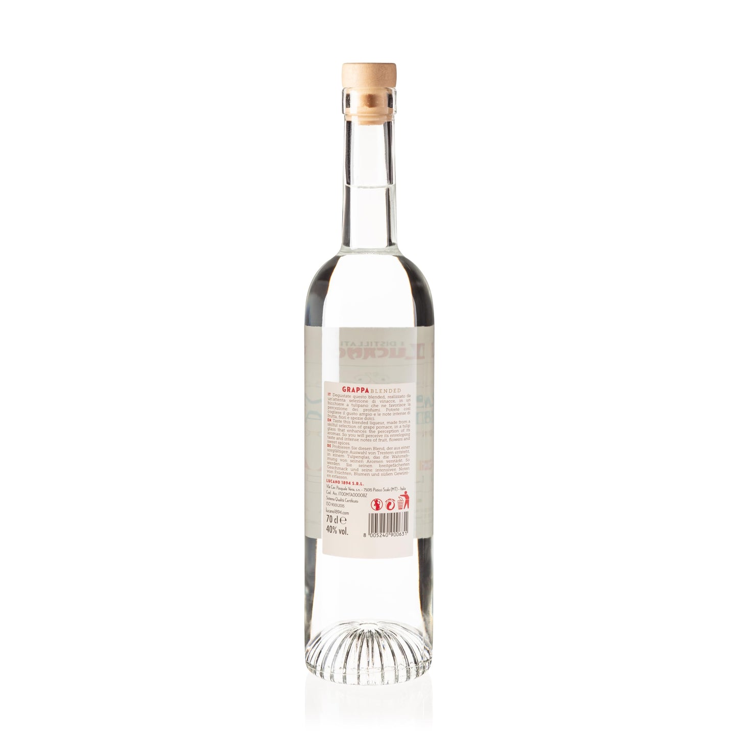 Lucano - Grappa Passione Bianca 40% ITL - Bottiglia da 70 cl