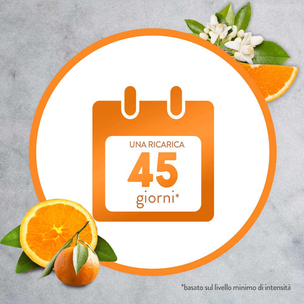 Airwick Diffusore di Fragranza con Oli Essenziali e Ricarica Fragranza, Mandarino e Arancia Dolce, Citrice, Rubicondo, 2 Unità, Confezione da 1