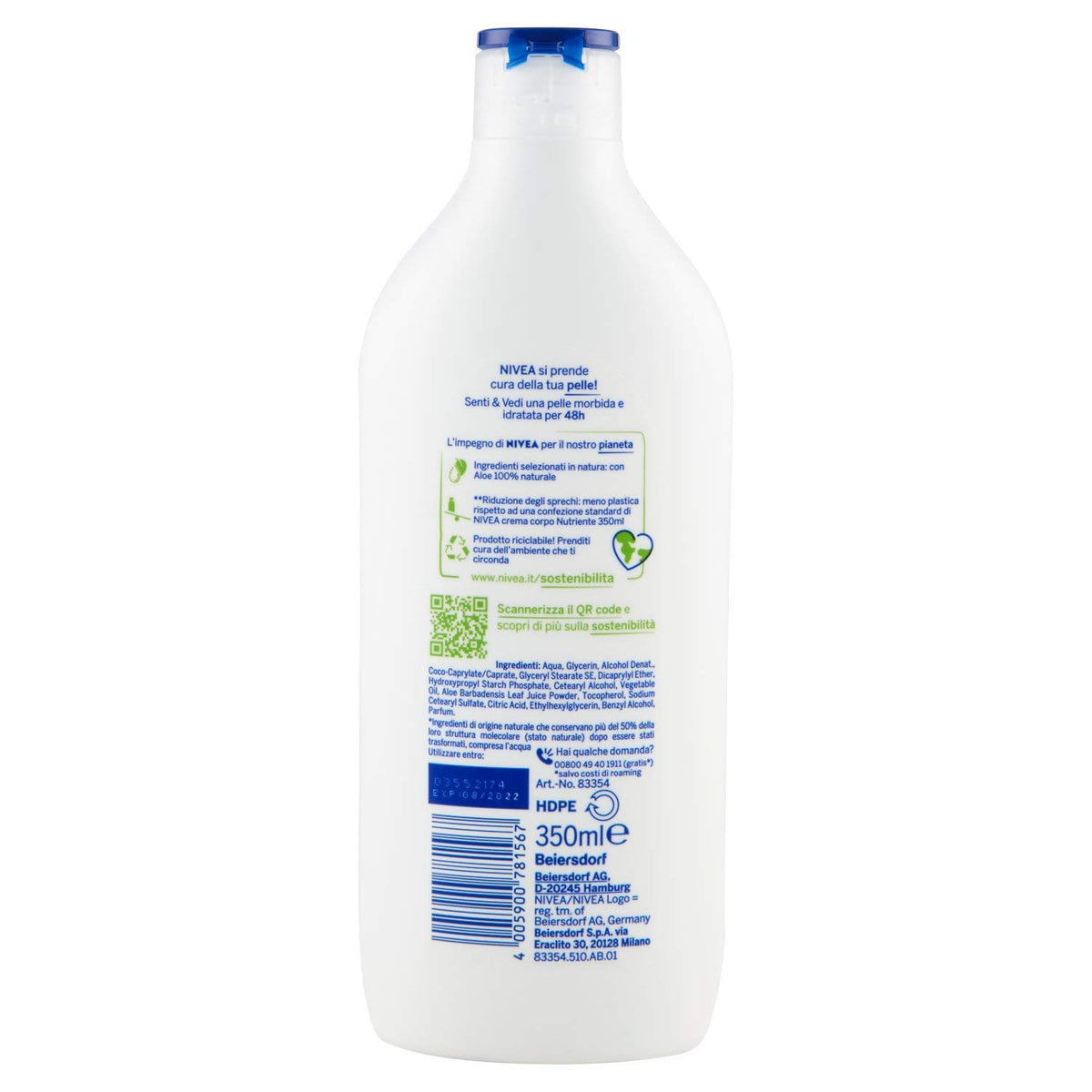 Beiersdorf Nivea Crema Corpo Aloe Naturale 350Ml - 372 g