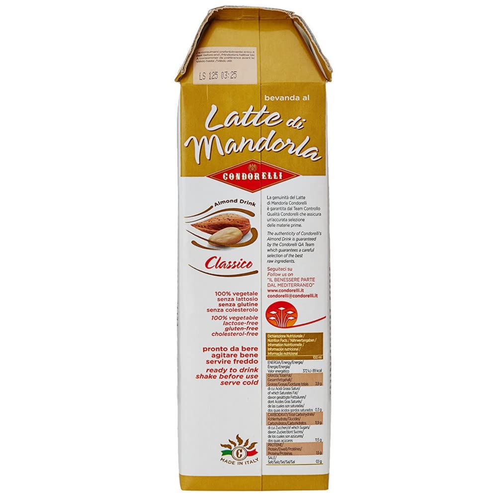 Condorelli latte di mandorla 12 brik da 1 litro