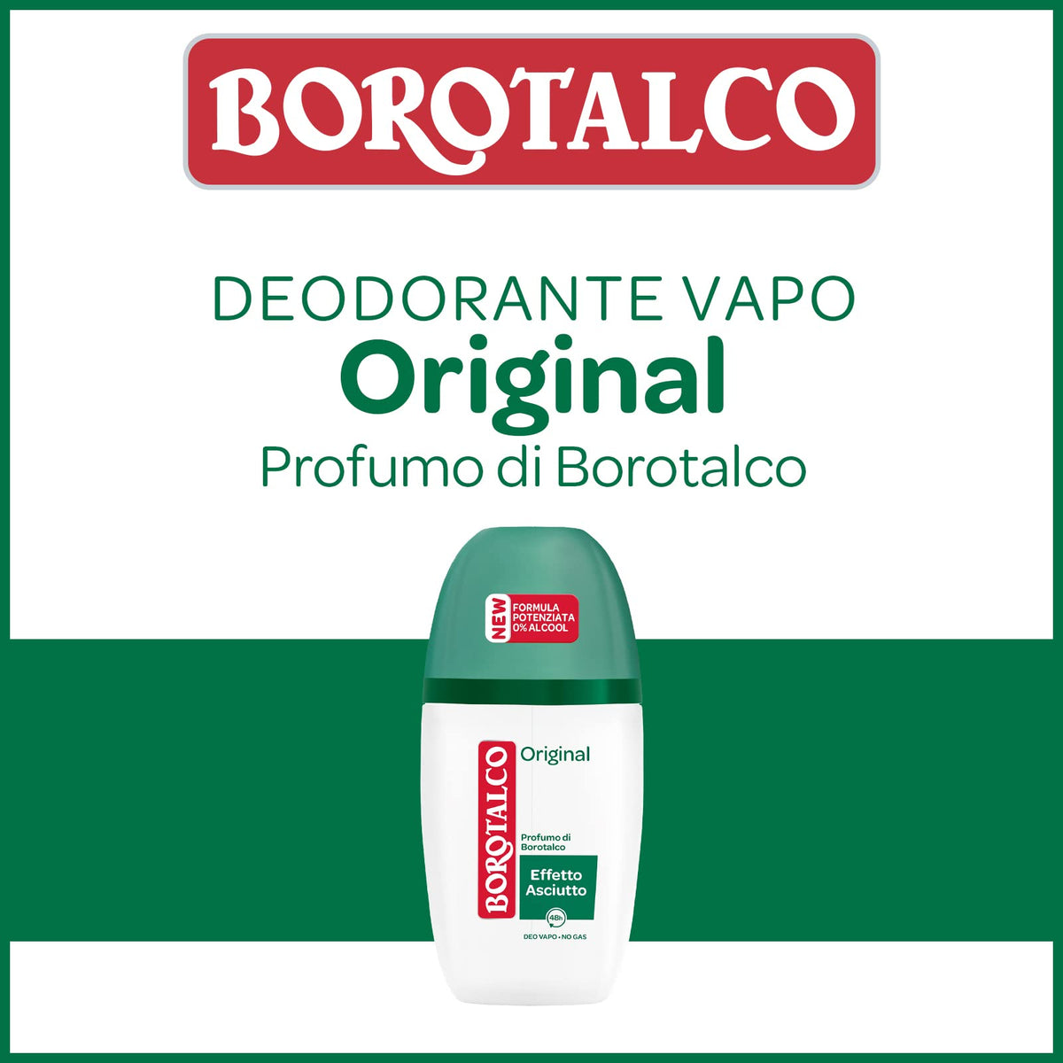 Borotalco, Deodorante Vapo Original con Microtalco, Assorbe il Sudore, Senza Alcool, Pelle Morbida e Idratata, Profumo di Borotalco, Deodorante Uomo e Donna - 6 Flaconi da 75 ml