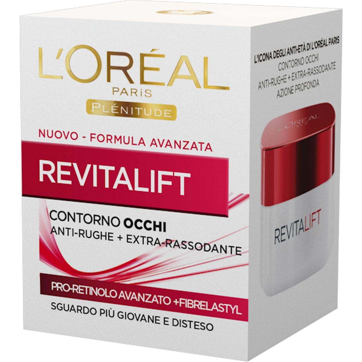 L'Oréal Paris Contorno Occhi Revitalift, Azione Anti-Rughe con Pro-Retinolo Avanzato, 15 ml