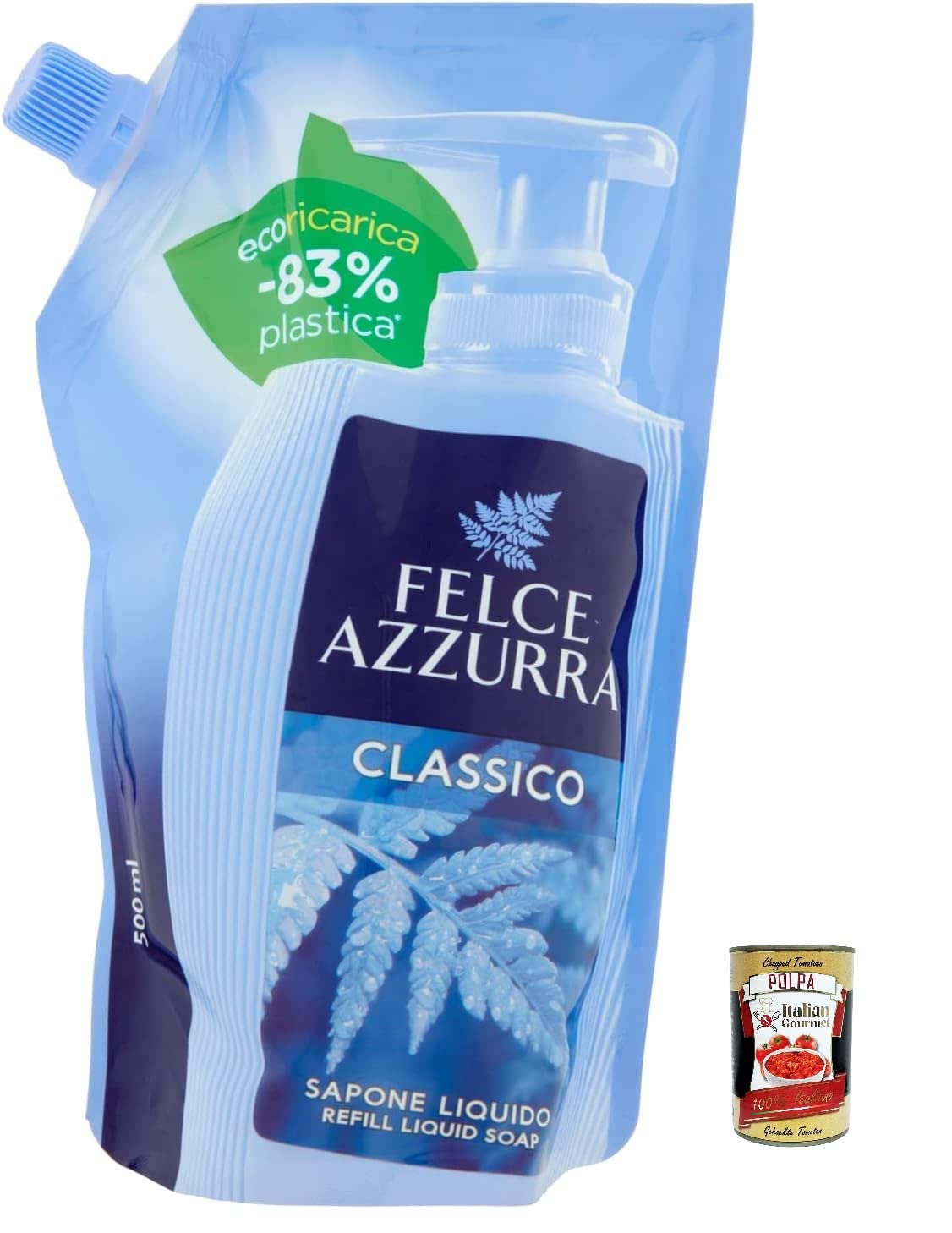Felce Azzurra Ecoricarica Classico Liquid Sapone - 500 ml + Italian Gourmet Polpa 400 g